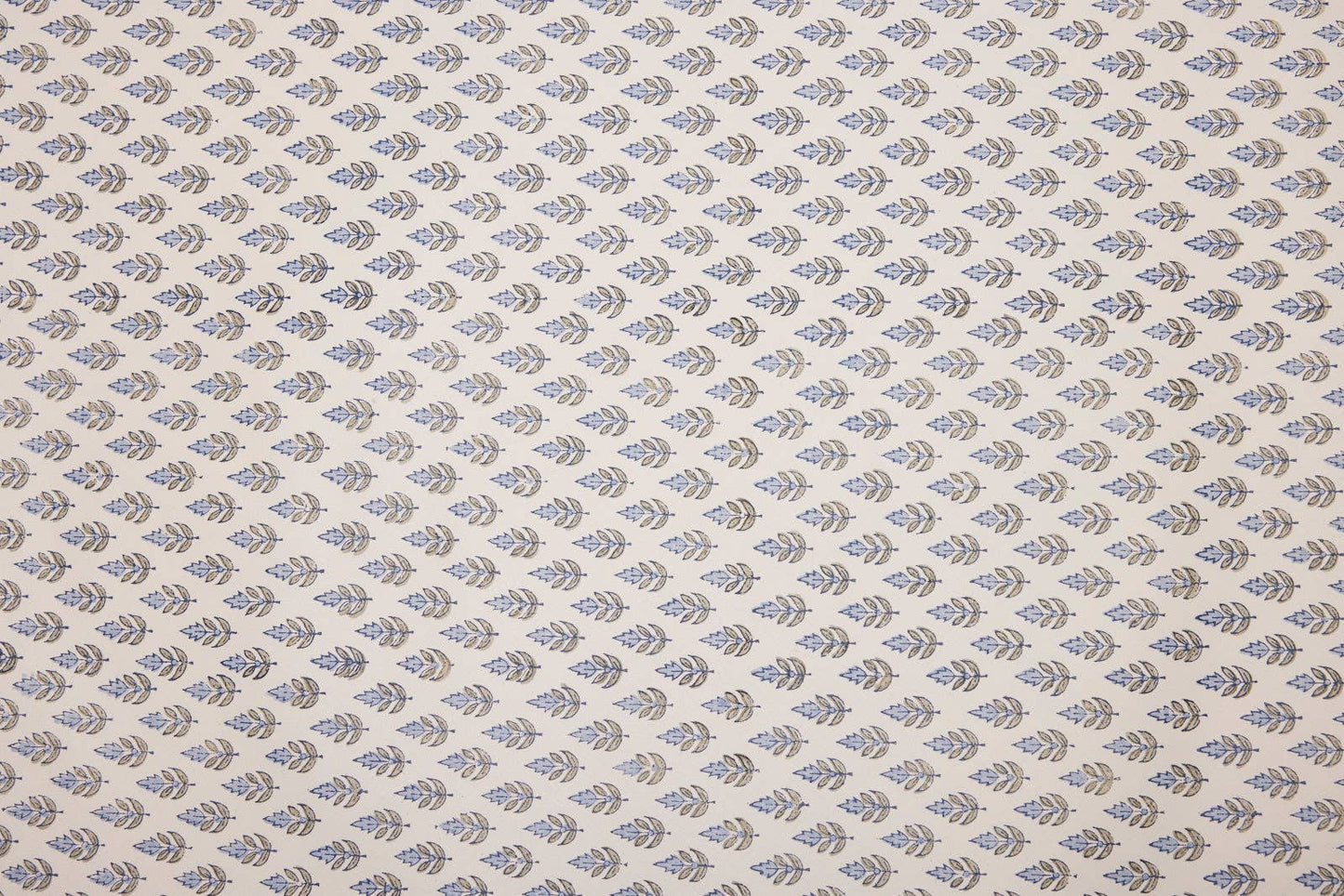 Blue Flower Block Print - Handmade Wrapping Paper