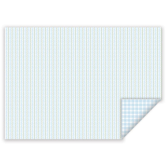 Greenery Stripe Double-Sided Wrapping Paper Sheets - Set of 3