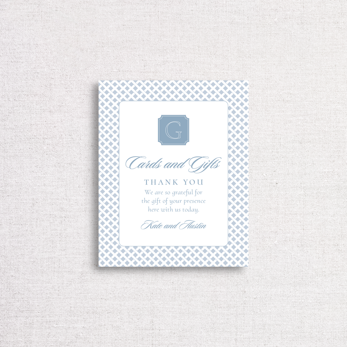 Custom Cards and Gifts Table Sign