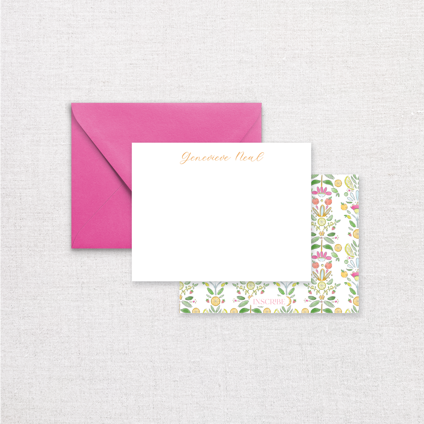Citrus Block Personalized Notecards