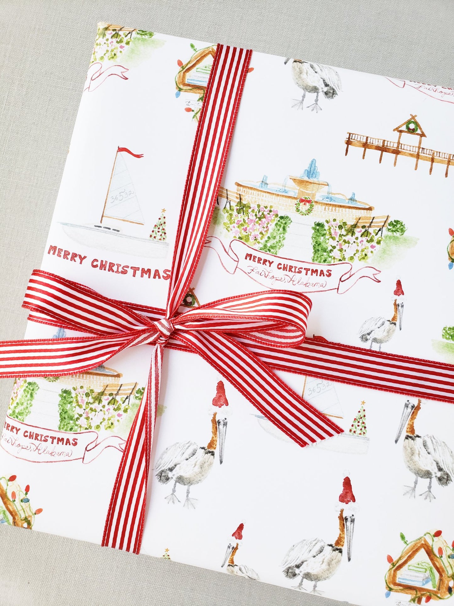 Christmas on the Pier Wrapping Paper Sheets - Set of 3