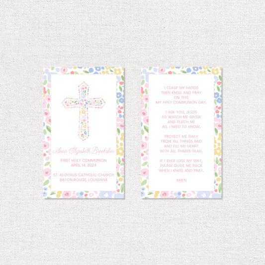First Communion Prayer Cards - Mille Fleur