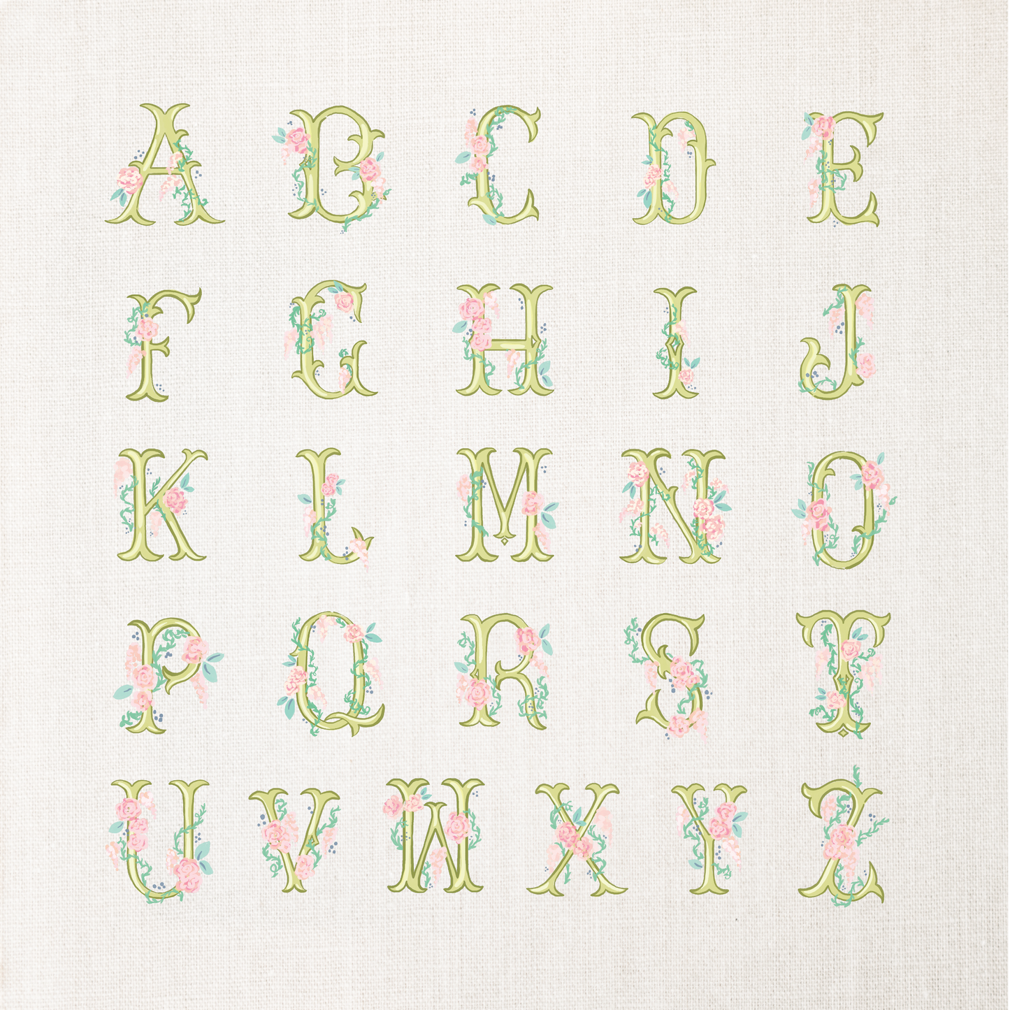 Flower Letters Notecard