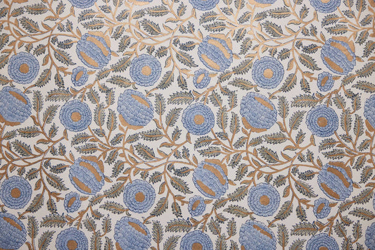 Marigold Blue - Handmade Wrapping Paper Sheets