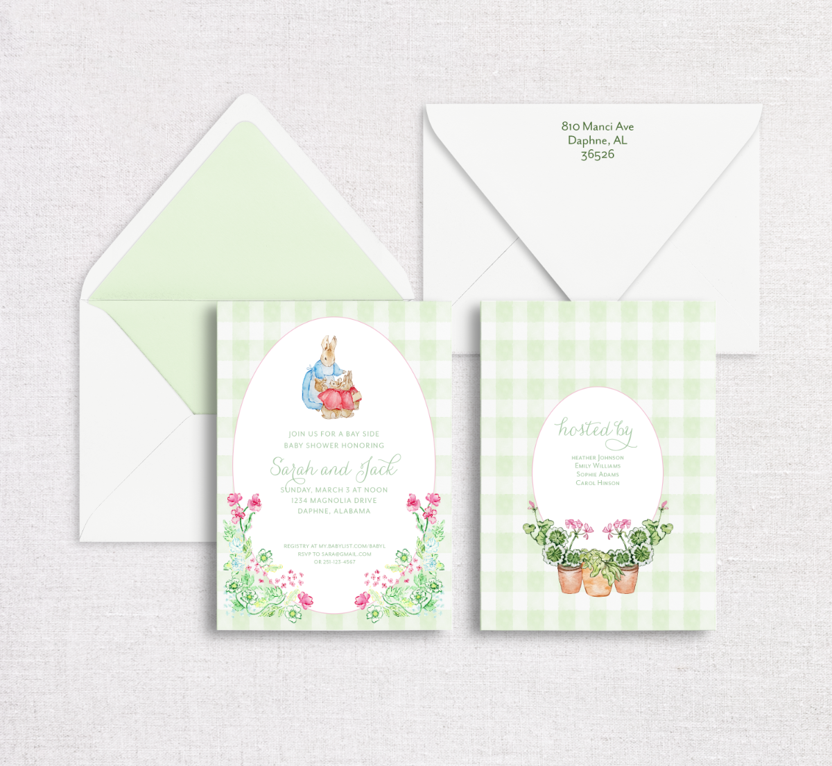 Peter Rabbit Baby Shower Invitation