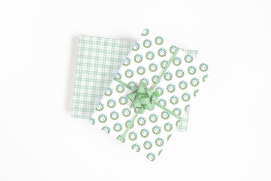 Watercolor Wreath Double-Sided Wrapping Paper Sheets - Set of 3