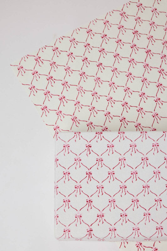 Pink Sorbet Bows - Handmade Gift Wrap Sheets
