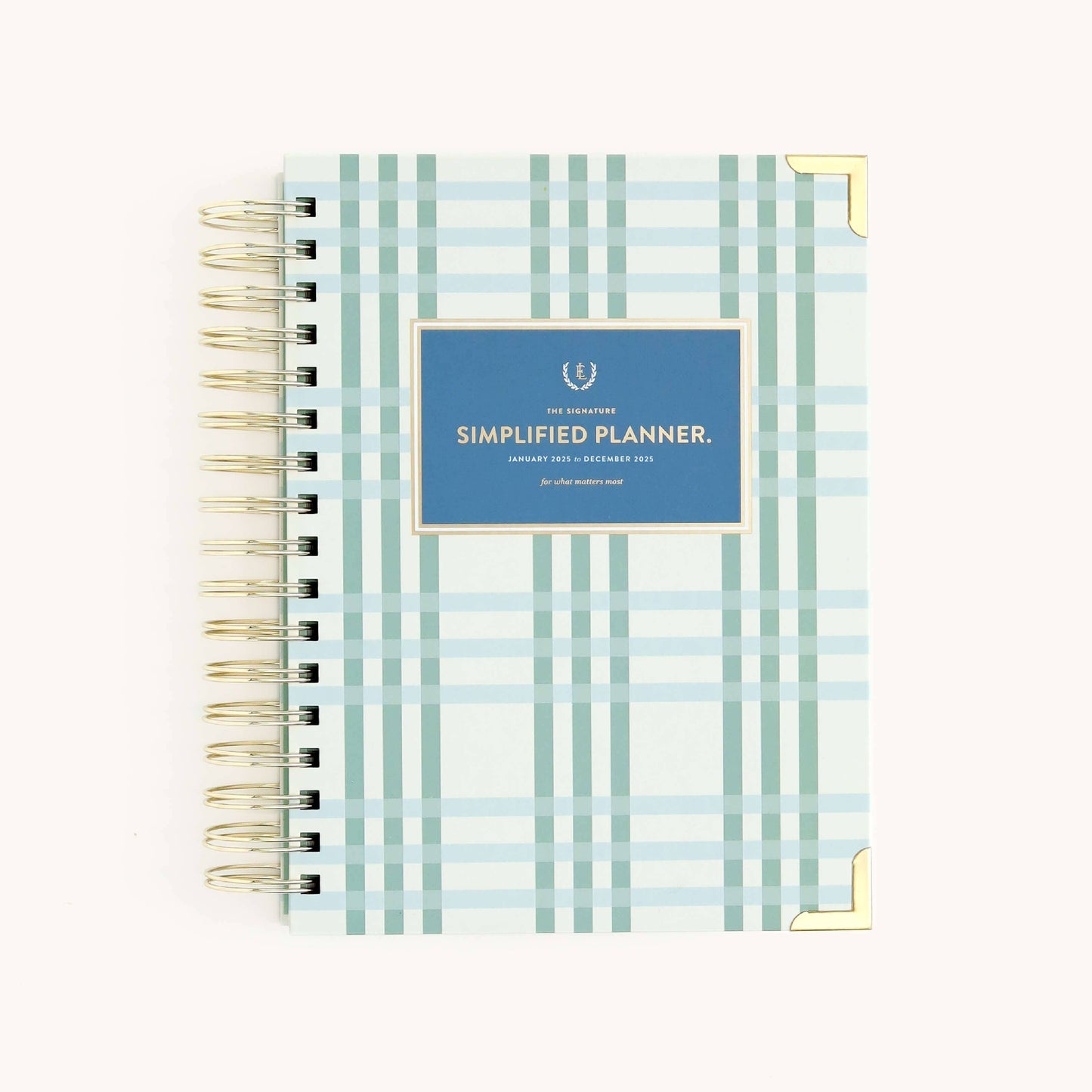 2025 Daily, Simplified Planner, Pistachio Plaid