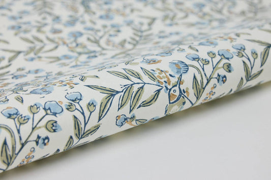 Song Birds Blue Stone - Handmade Gift Wrap Sheets