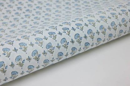 Ditsy Floral Blue Stone - Handmade Gift Wrap Sheets