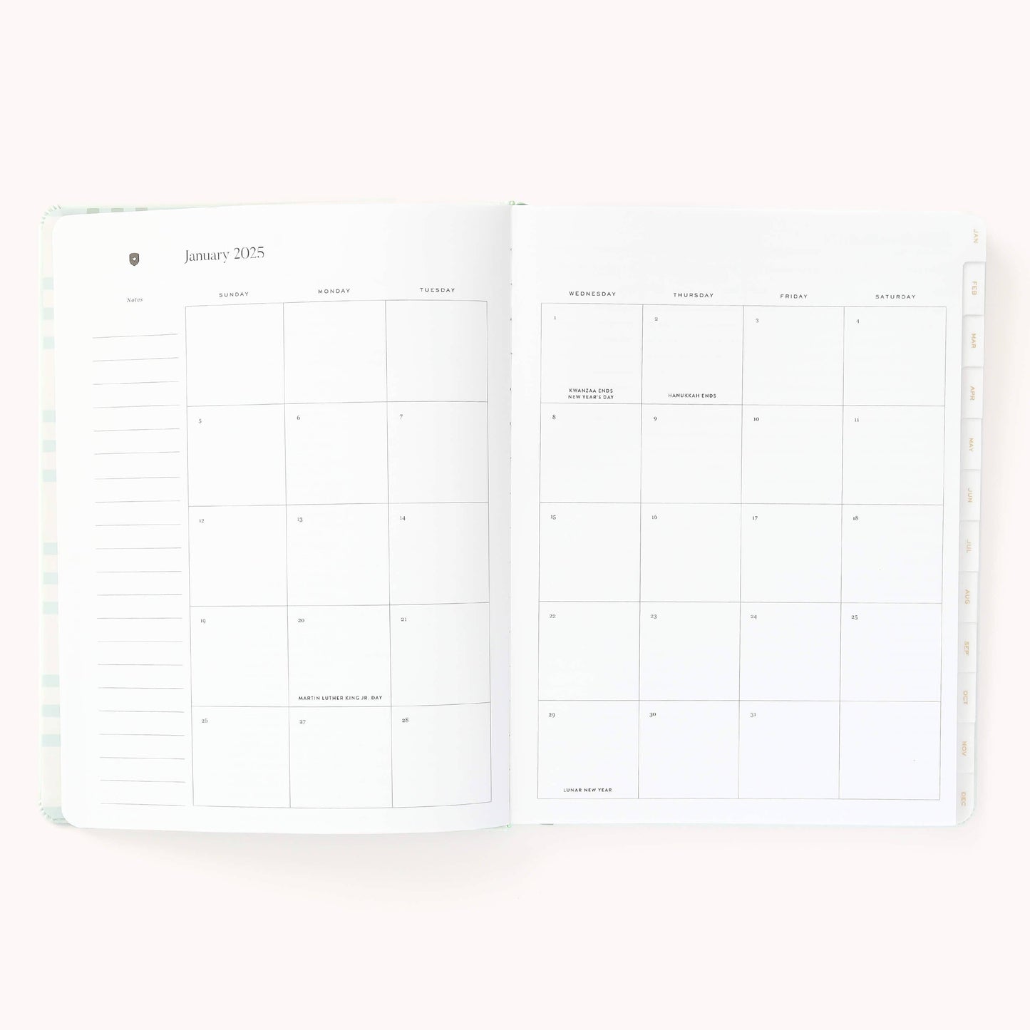 2025 Weekly, Dapperdesk Planner, Sea Salt