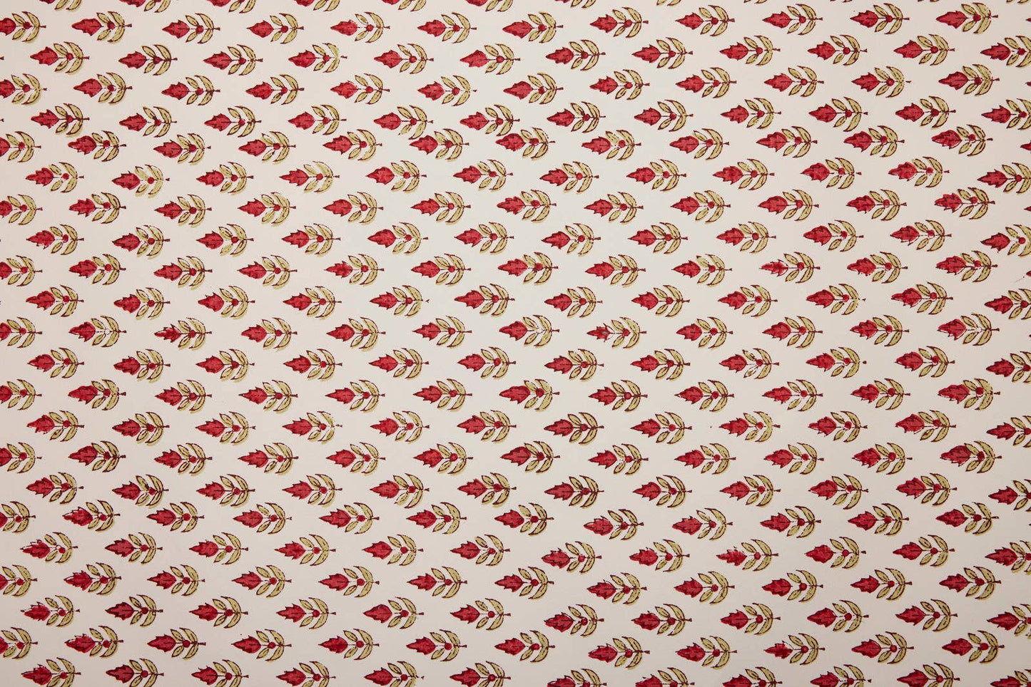 Block Printed Wrapping Paper Sheets - Buti Scarlet