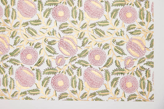 Marigold Blush - Handmade Wrapping Paper Sheets