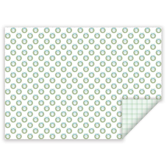 Watercolor Wreath Double-Sided Wrapping Paper Set