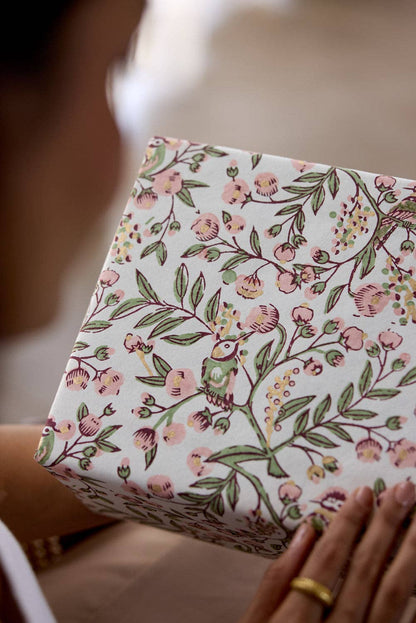 Song Birds Blush - Handmade Gift Wrap Sheets