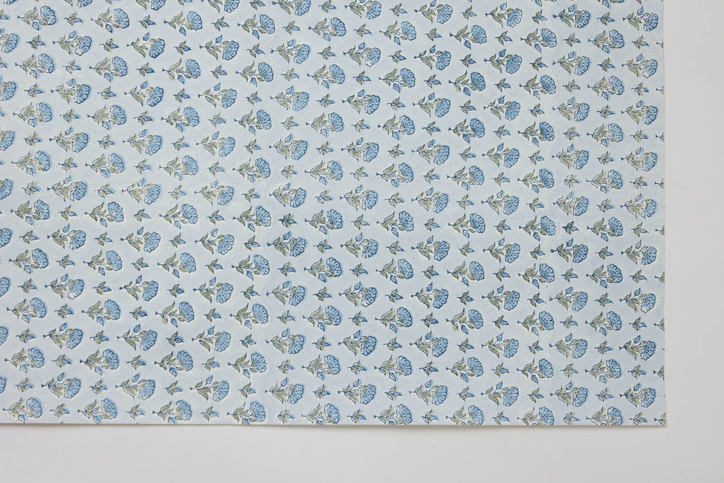 Ditsy Floral Blue Stone - Handmade Gift Wrap Sheets