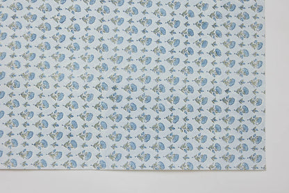 Ditsy Floral Blue Stone - Handmade Gift Wrap Sheets