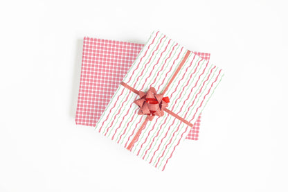 Christmas Ribbon Double-Sided Wrapping Paper Sheets - Set of 3
