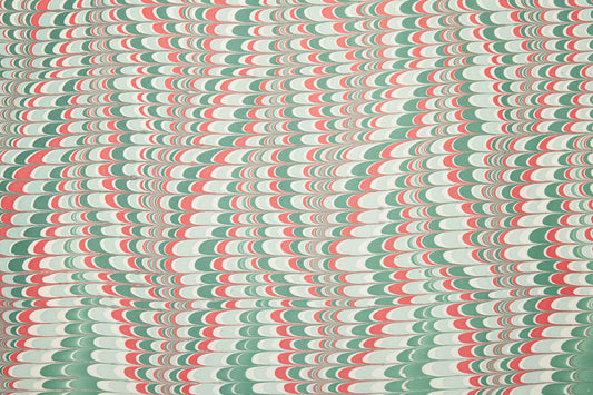 Festive Scallops - Hand Marbled Wrapping Paper Sheets