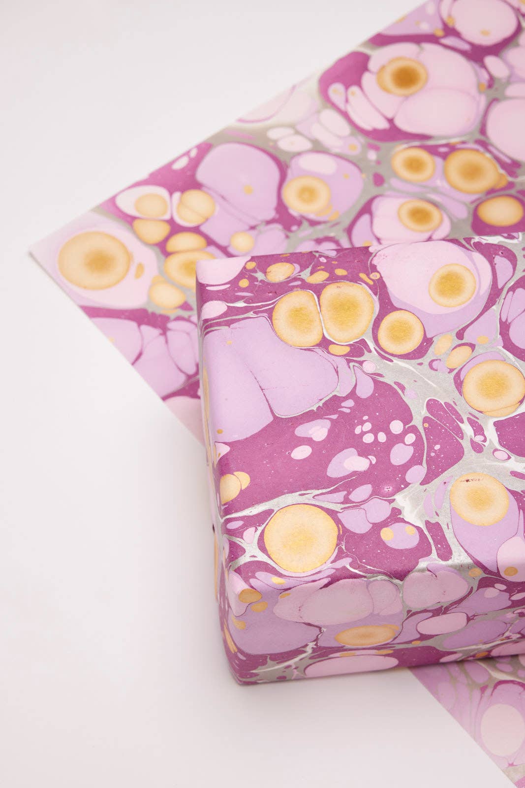 Hand Marbled Wrapping Paper Sheets - Stone Orchid