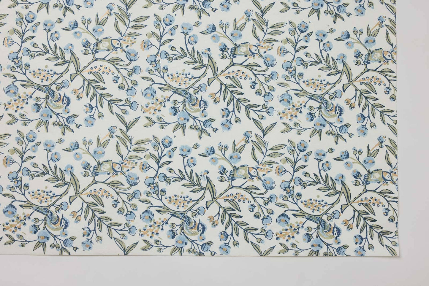 Song Birds Blue Stone - Handmade Gift Wrap Sheets