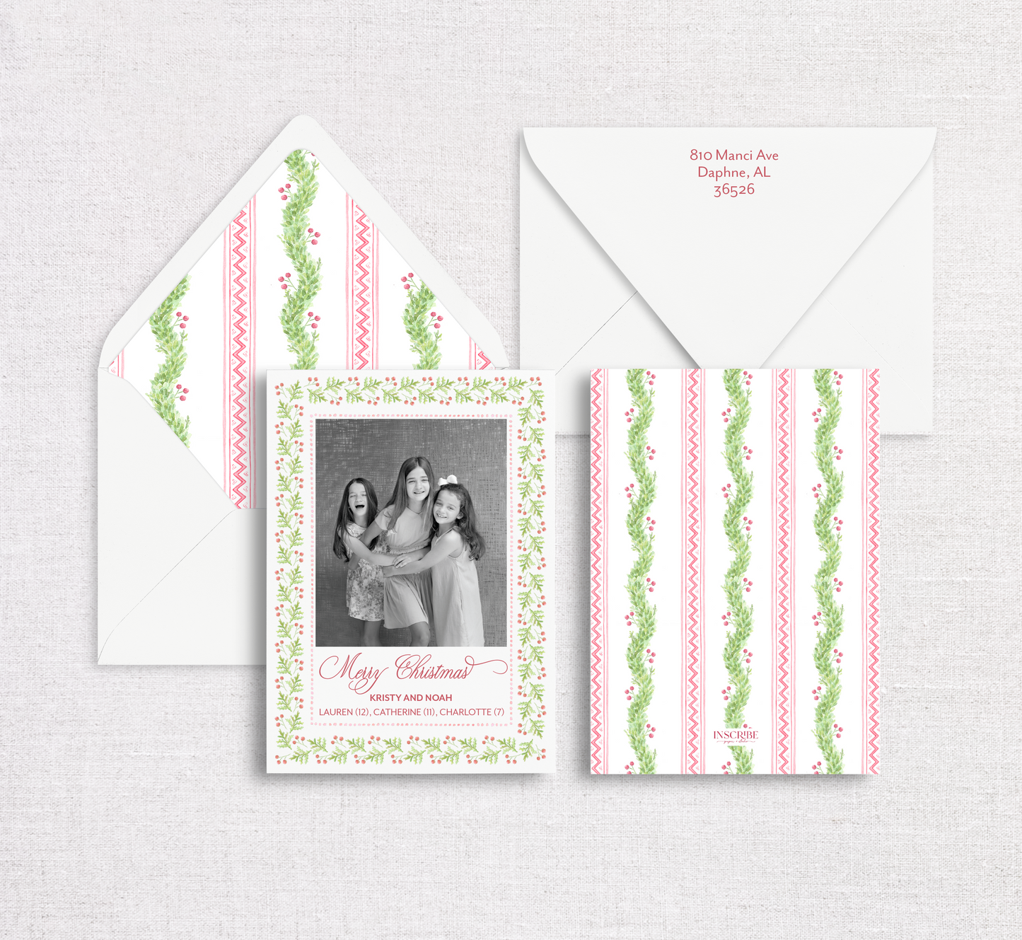 Berry Garland Christmas Card