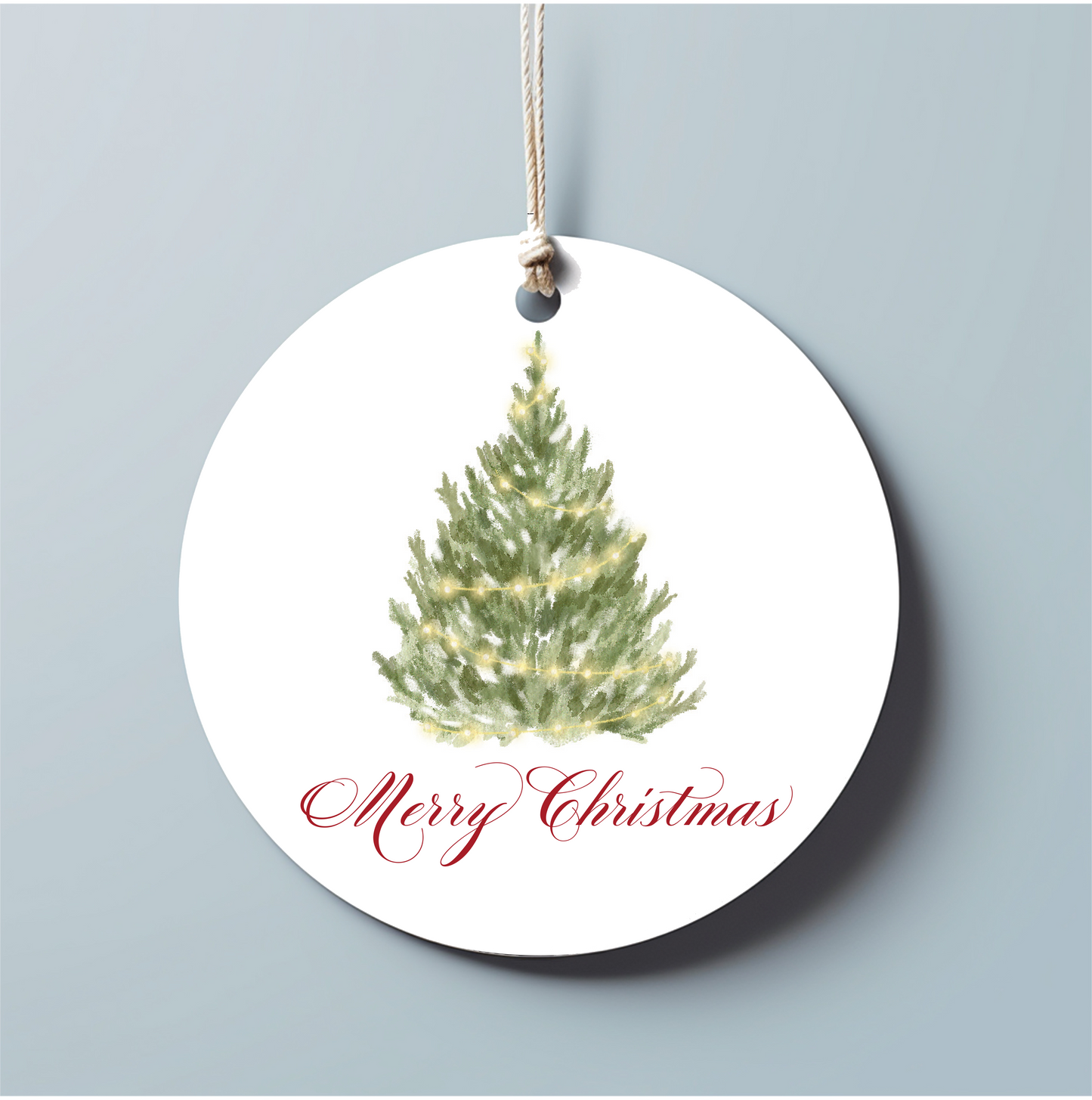 Christmas Tree Round Gift Tag