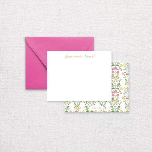 Citrus Block Personalized Notecards