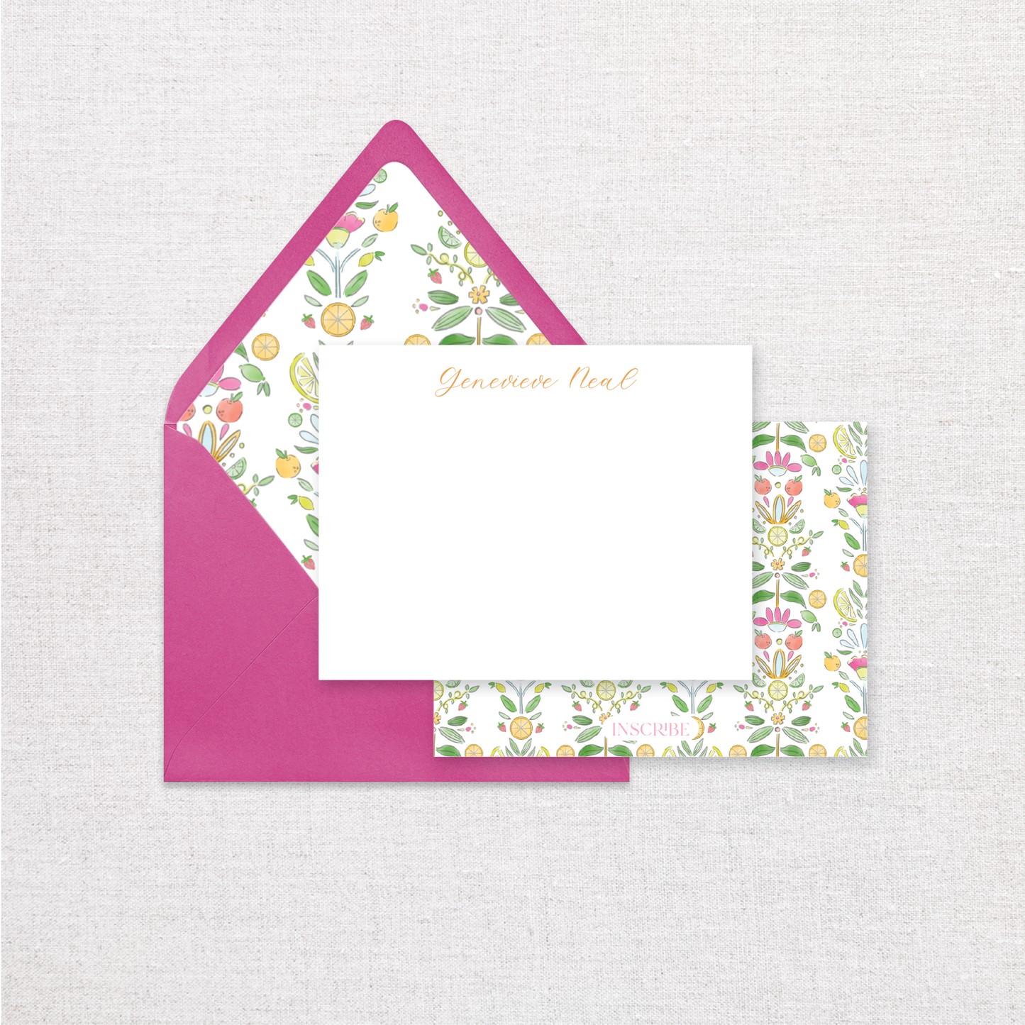 Citrus Block Personalized Notecards