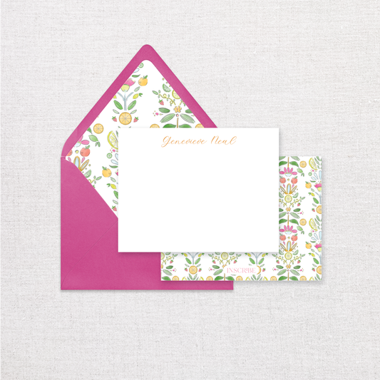 Citrus Block Personalized Notecards