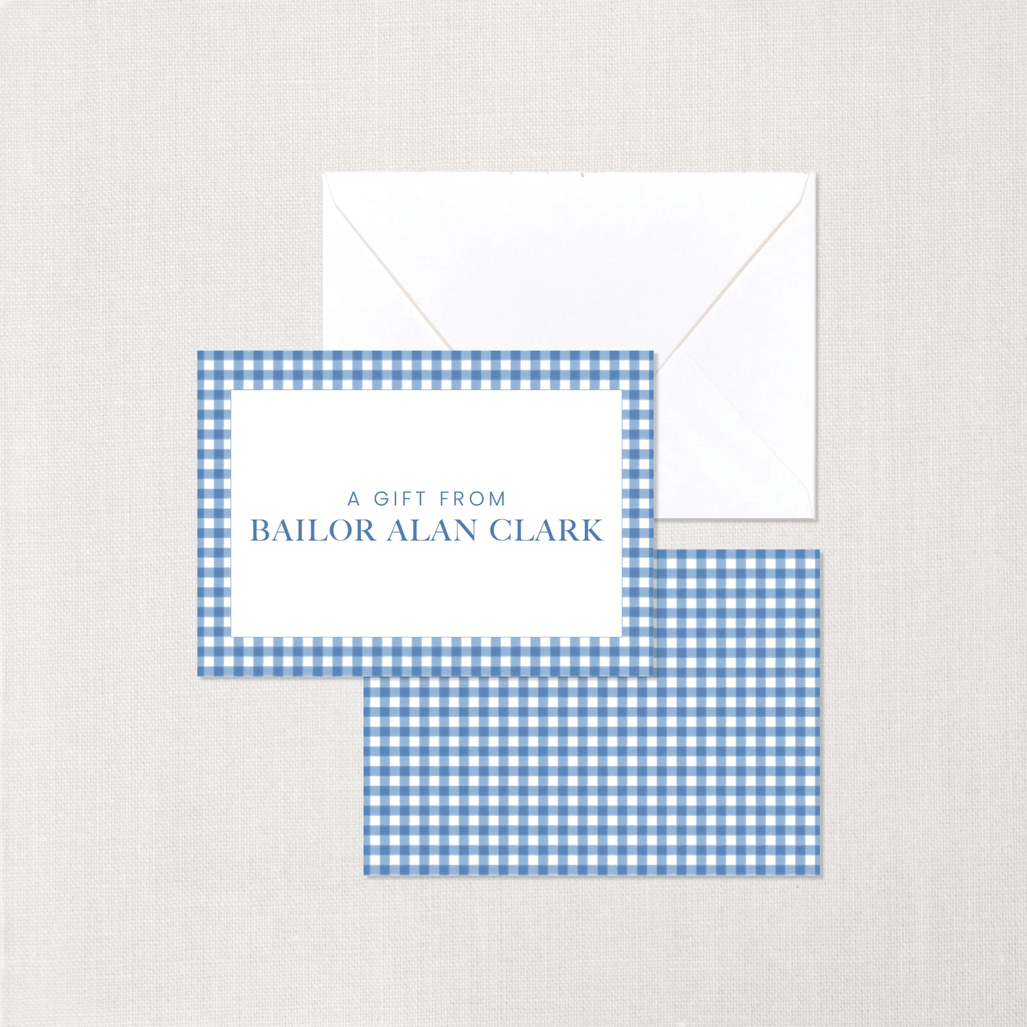 Gingham Enclosure Cards