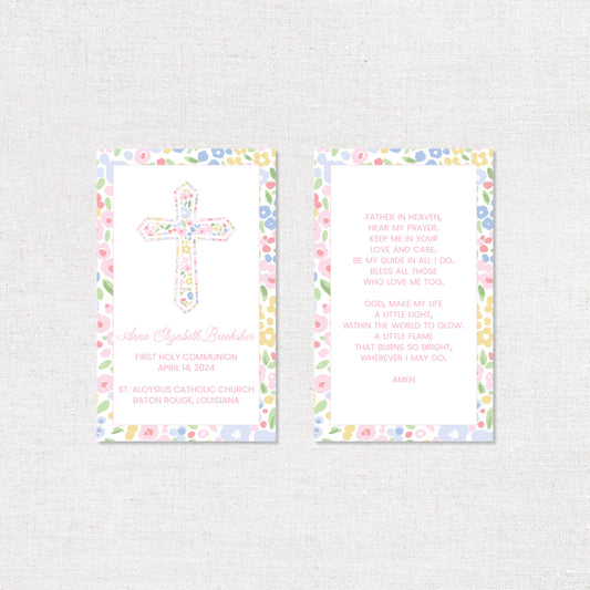 First Communion Prayer Cards - Mille Fleur
