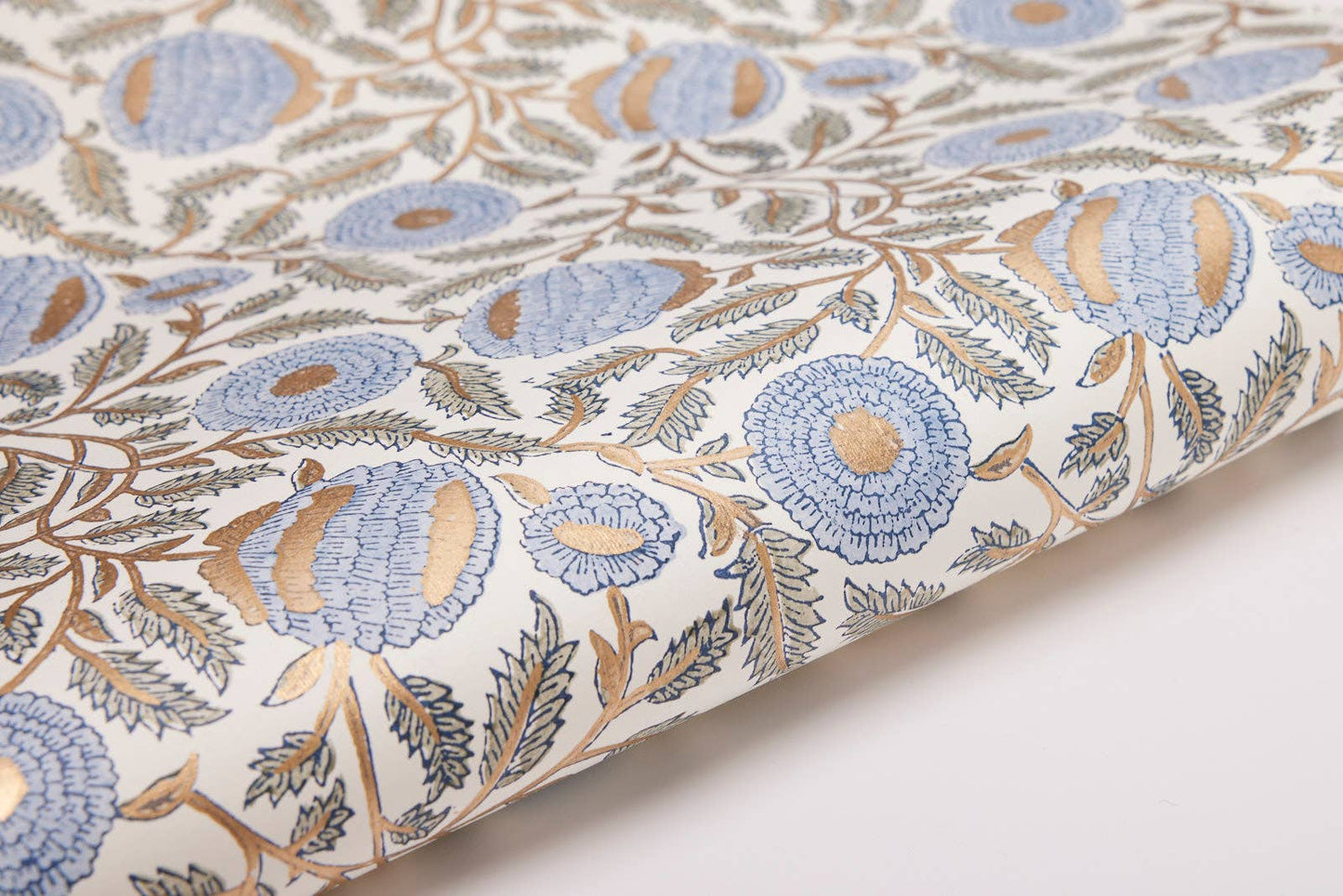 Marigold Blue - Handmade Wrapping Paper Sheets