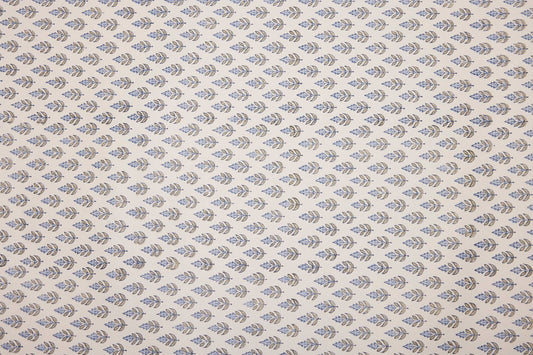 Blue Flower Block Print - Handmade Wrapping Paper Sheets