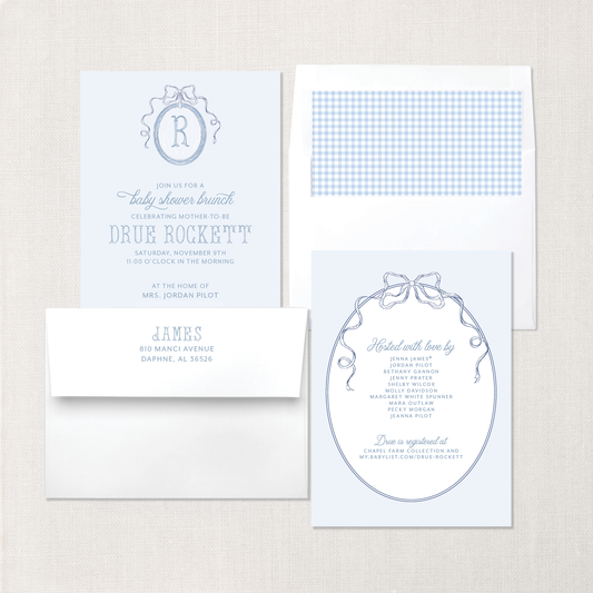 Heirloom Intaglio Baby Shower Invitation