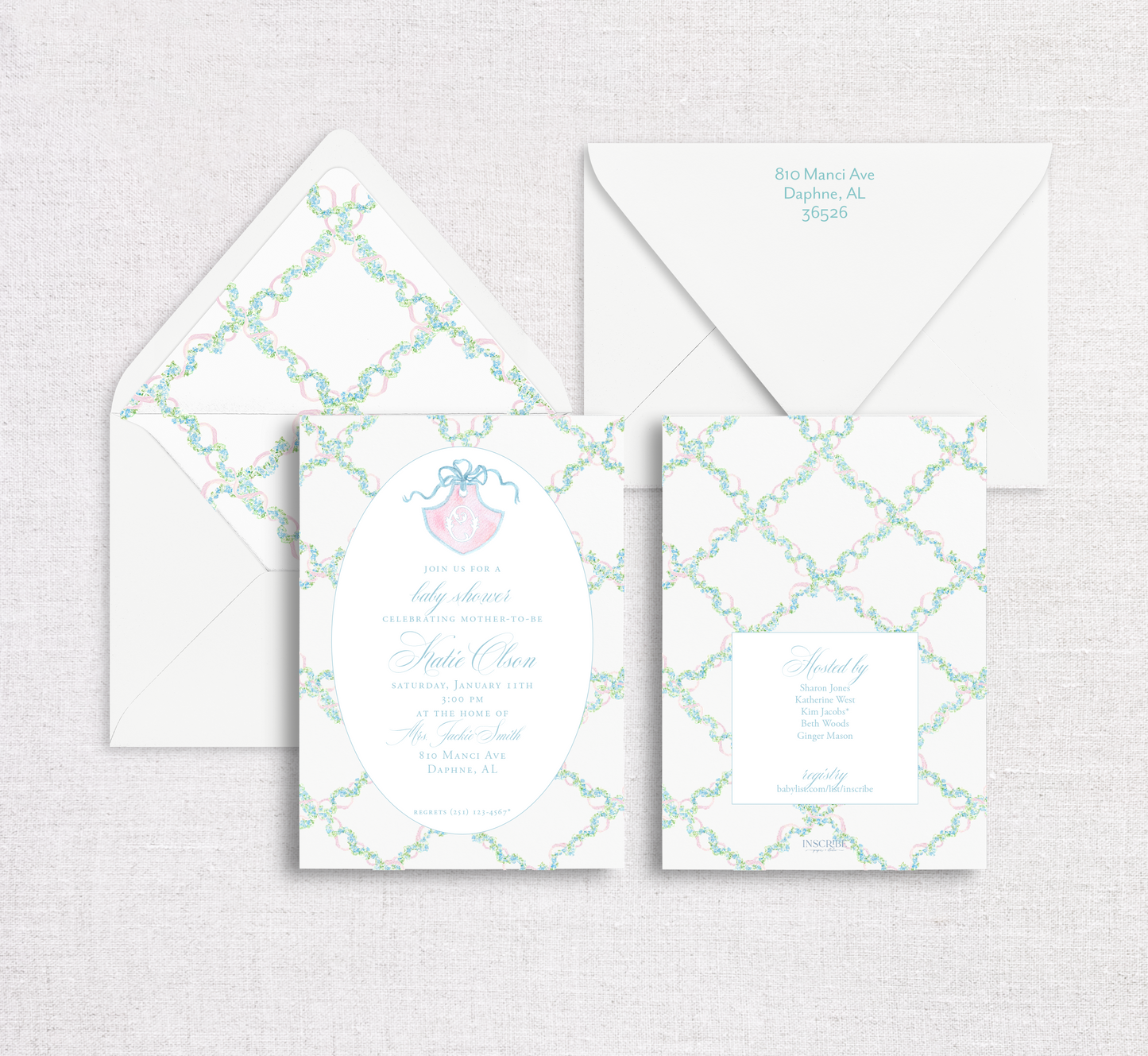 Garden Lattice Baby Shower Invitation