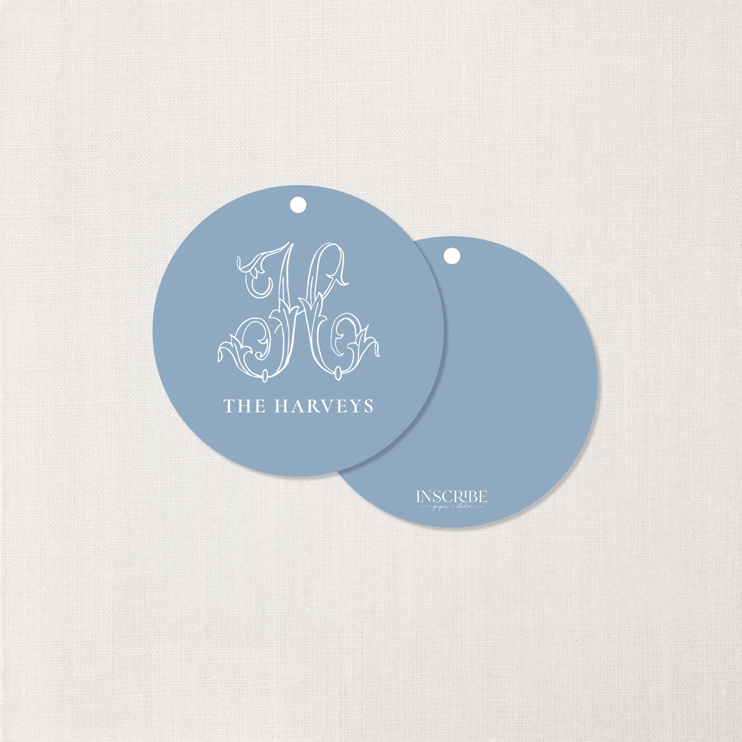 Monogram Circle Gift Tags