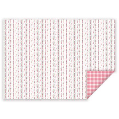 Christmas Ribbon Double-Sided Wrapping Paper Sheets - Set of 3