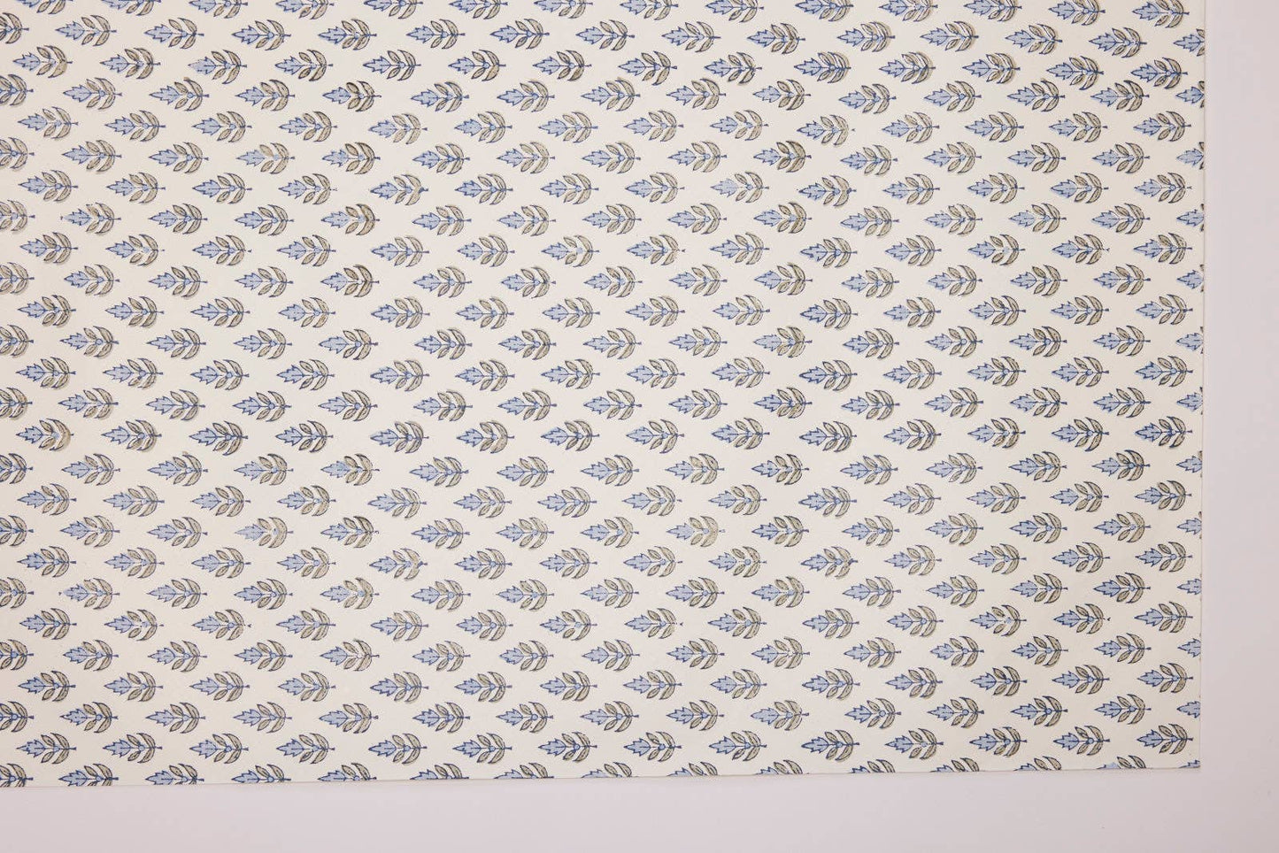 Block Printed Wrapping Paper Sheets - Buti Blue Stone