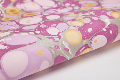 Stone Orchid - Hand Marbled Wrapping Paper Sheets