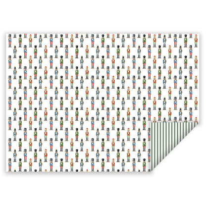 Nutcracker Stripes Double-Sided Wrapping Paper Sheets - Set of 3