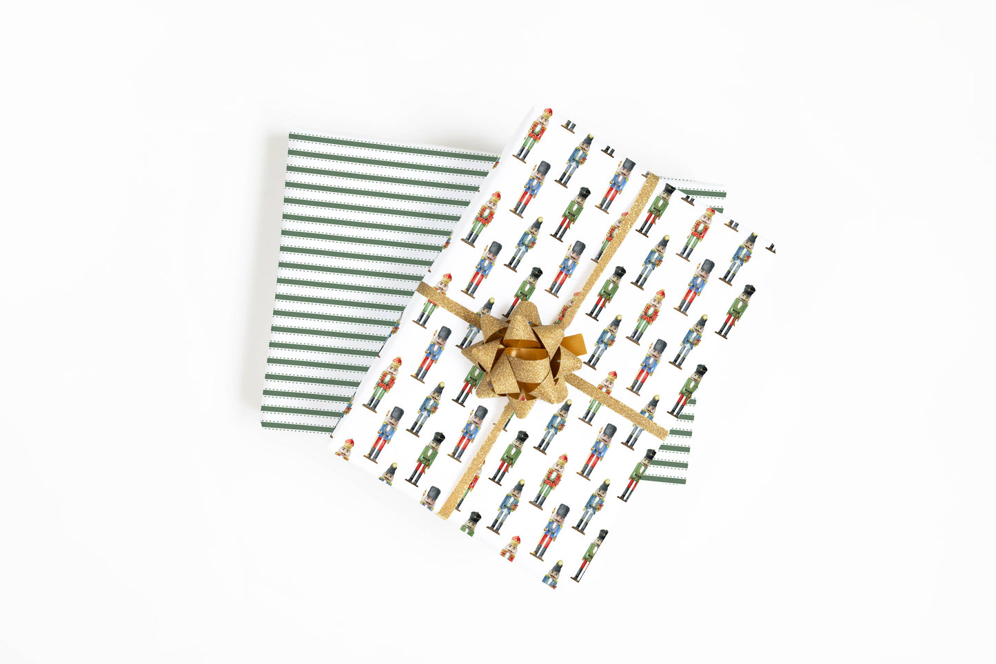 Nutcracker Stripes Double-Sided Wrapping Paper Set