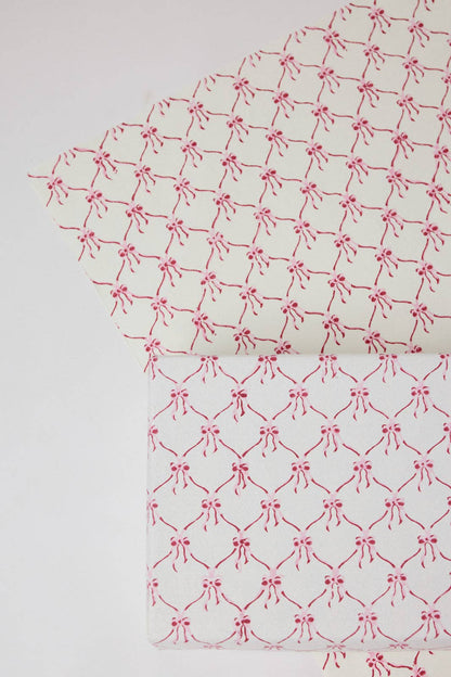 Pink Sorbet Bows - Handmade Gift Wrap Sheets