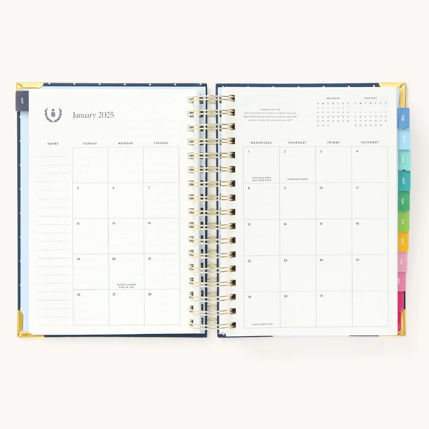 2025 Daily, Simplified Planner, Dainty Dot